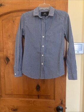 Women’s Blue Gingham Button-Down Shirt